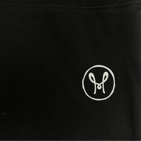 Mango & Mint Black Leggings Womens Size M Cotton Blend Flare Leg Stretch Yoga - Picture 3 of 9